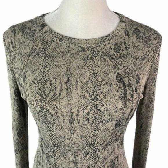 Philippe Adec Maille Beige Python Print Blouse - Picture 2 of 10